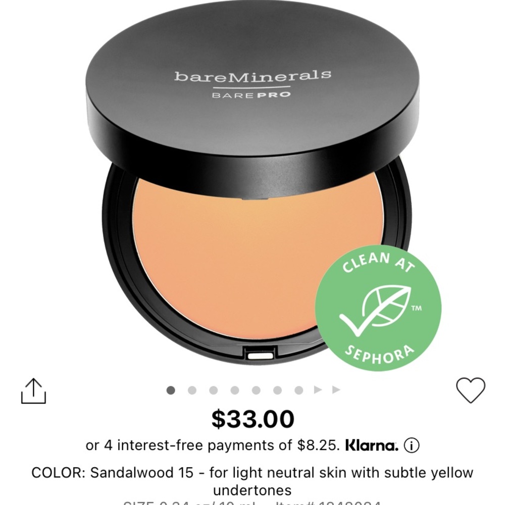 BareMinerals bare pro powder foundation